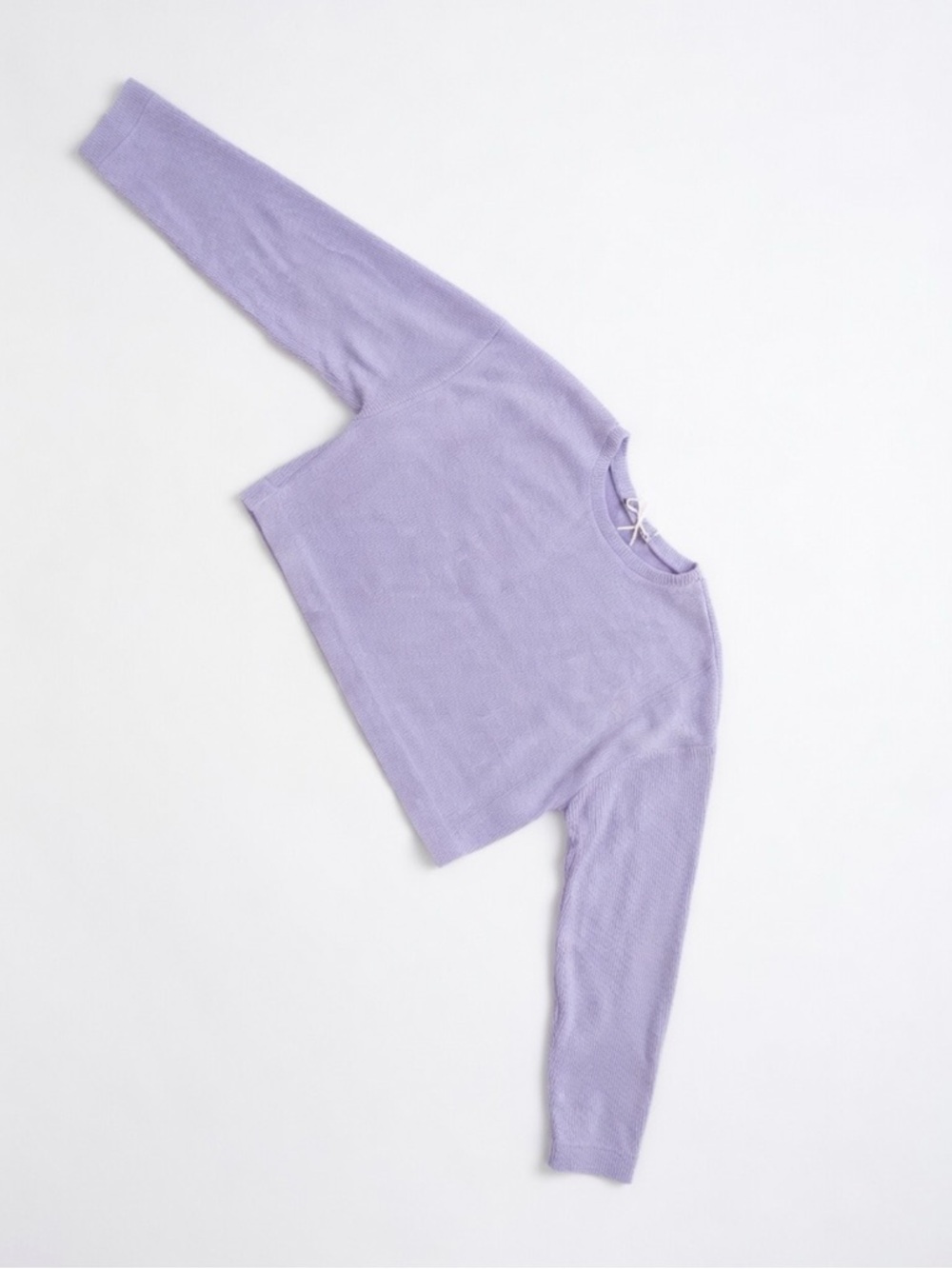 Zara Light Lavender Cropped Crewneck Sweater